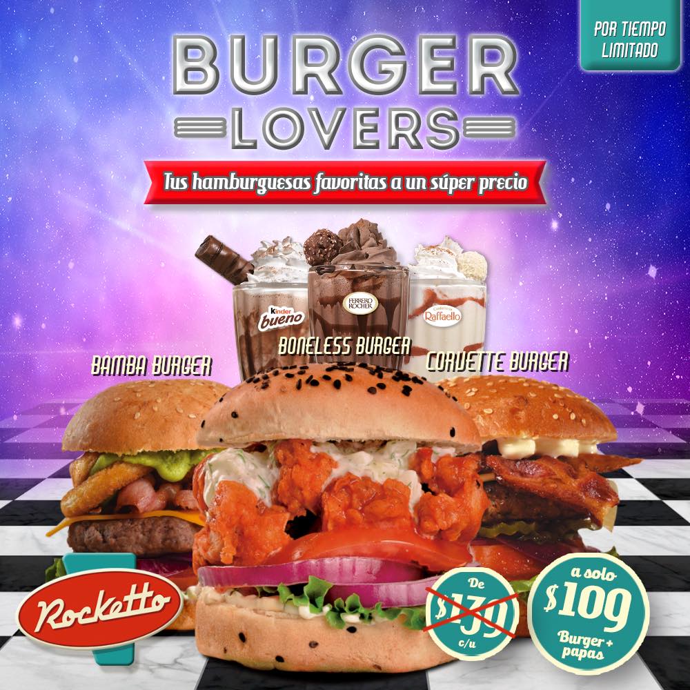 RockettoOficial's tweet photo. 🍔¡TUS #BURGERS FAVORITAS a un SÚPER PRECIO! 
💵  ¡POR TIEMPO LIMITADO DE $139 A SÓLO 109!

Elige tu favorita: 
🥑 Bamba Burger
🥓🥓 Corvette Burger
🍗 Boneless Burger
🍟 Todas nuestras Burgers incluyen papas gajo. 

🛵 A domicilio con un click
➡️ https://t.co/iNK18zSBaU https://t.co/gB6Pkr9kEn