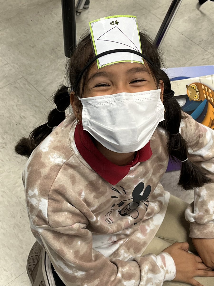 MsCEarly's tweet photo. Classifying triangles while playing Headbands. So fun! @ParksideProud https://t.co/DmjtgkH1EM