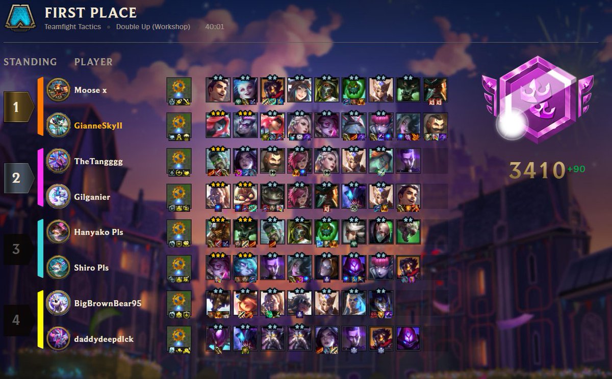 GianneSkyT's tweet photo. Promoted to Purple Tier just now wahoo!
My random TFT duos are actually decent these days. 
3410 LP road to 4000 maybe.
#TFTGrind https://t.co/NeqCOkhrnM