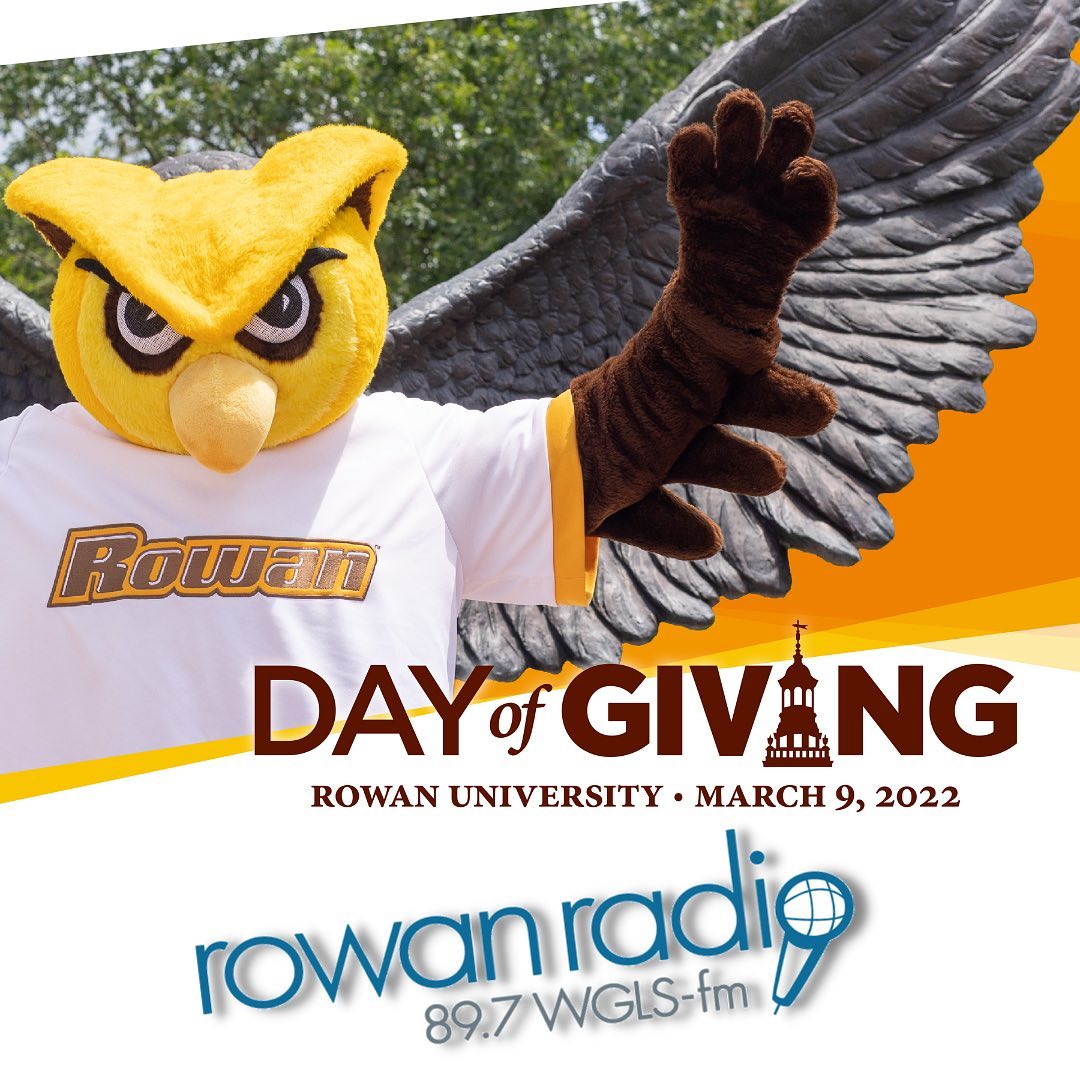 RowanRadio's tweet photo. Join us for @RowanUniversity's Day of Giving event on Wednesday, where we celebrate that every gift— no matter what size— has the power to make a difference! #RowanRadio will be broadcasting live from the Chamberlain Student Center from 10am-2pm— come say hello!! https://t.co/SbROuLjwm5