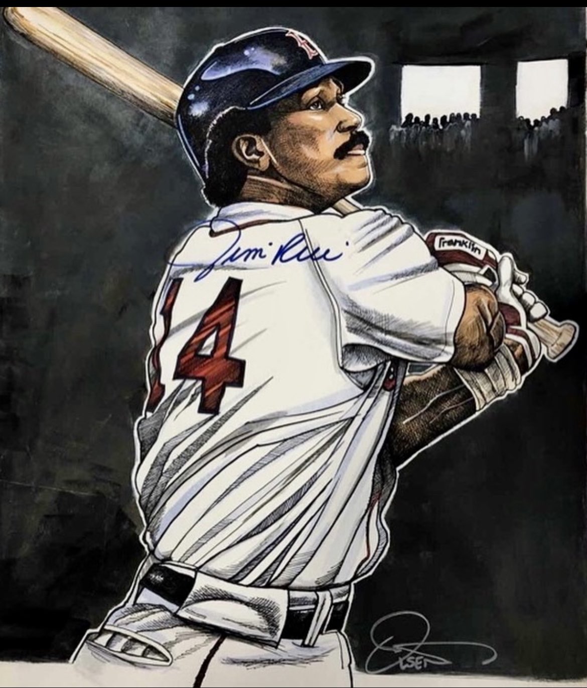 Happy Birthday to the great Jim Rice! My portrait of the Hall of Fame left fielder 