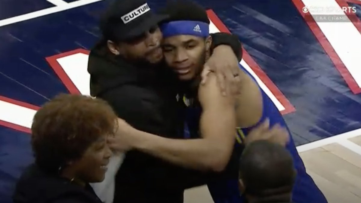 MarchMadnessMBB's tweet photo. .@jameernelson got emotional after his son, Jameer Nelson Jr., and @DelawareMBB punched their ticket to the NCAA Tournament ❤️ #MarchMadness https://t.co/fpNqdycqby