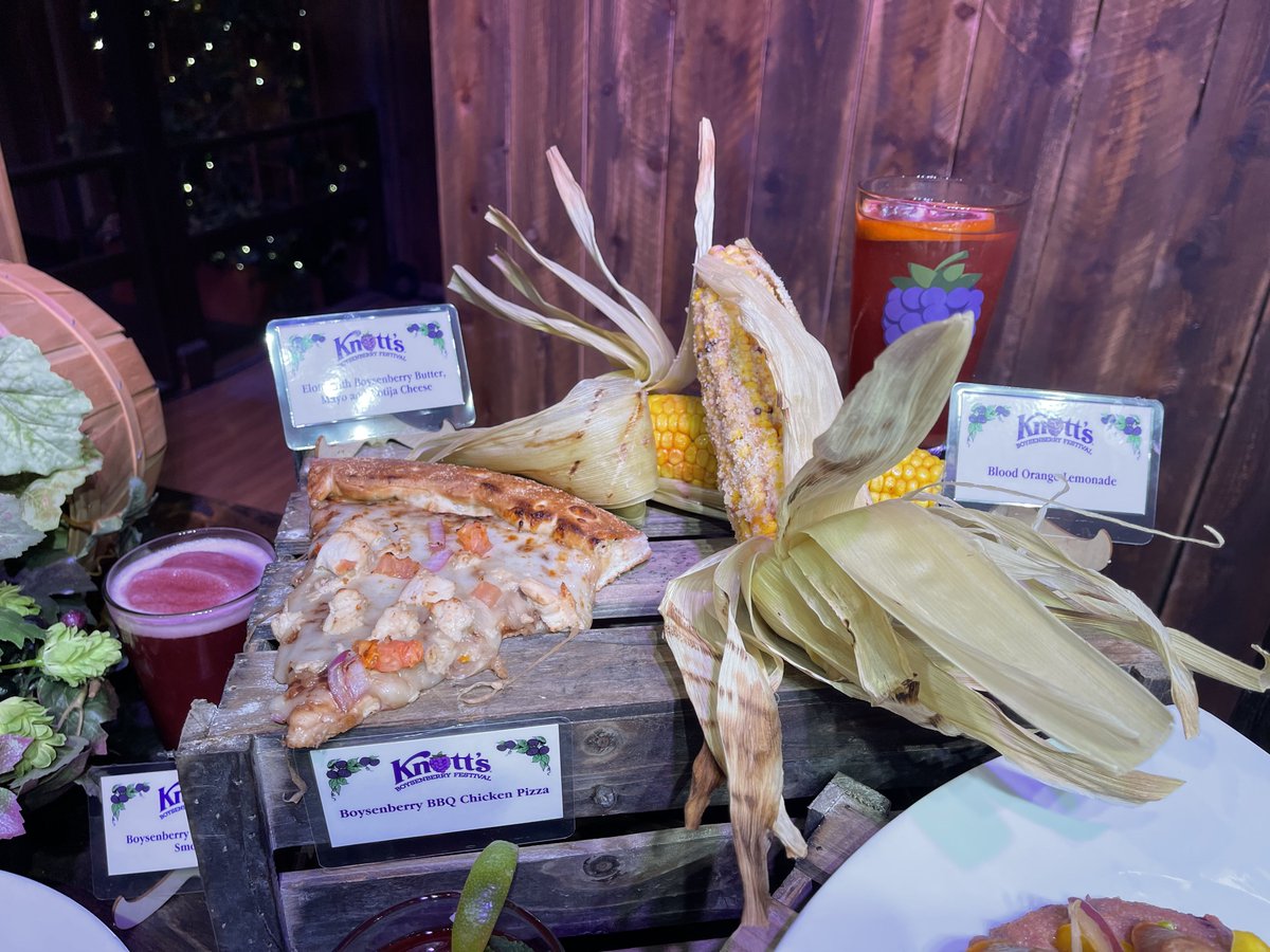 Attractions's tweet photo. Here’s a small sampling of the foods available at tonight’s @knotts #BoysenberryFestival media preview ^@skubersky https://t.co/TVhi1gfiiW