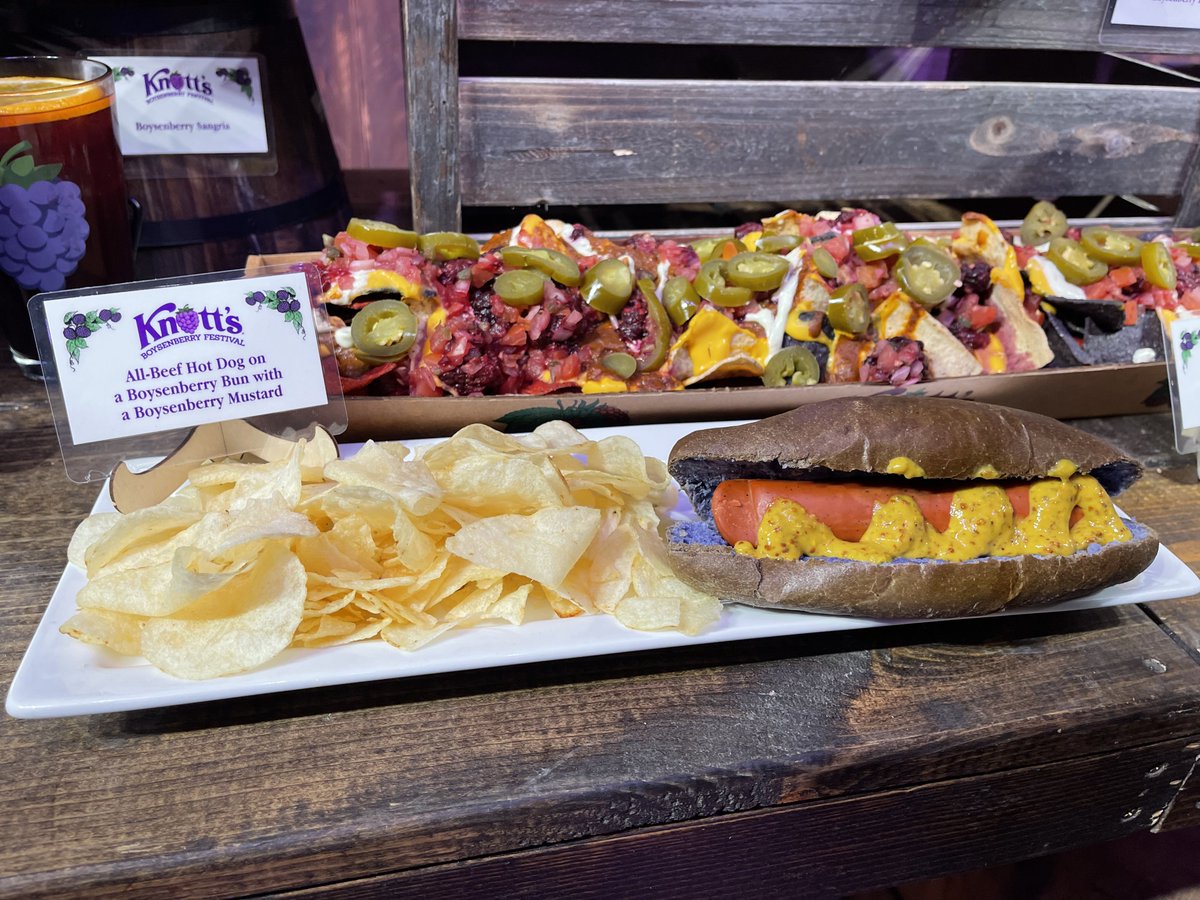 Attractions's tweet photo. Here’s a small sampling of the foods available at tonight’s @knotts #BoysenberryFestival media preview ^@skubersky https://t.co/TVhi1gfiiW