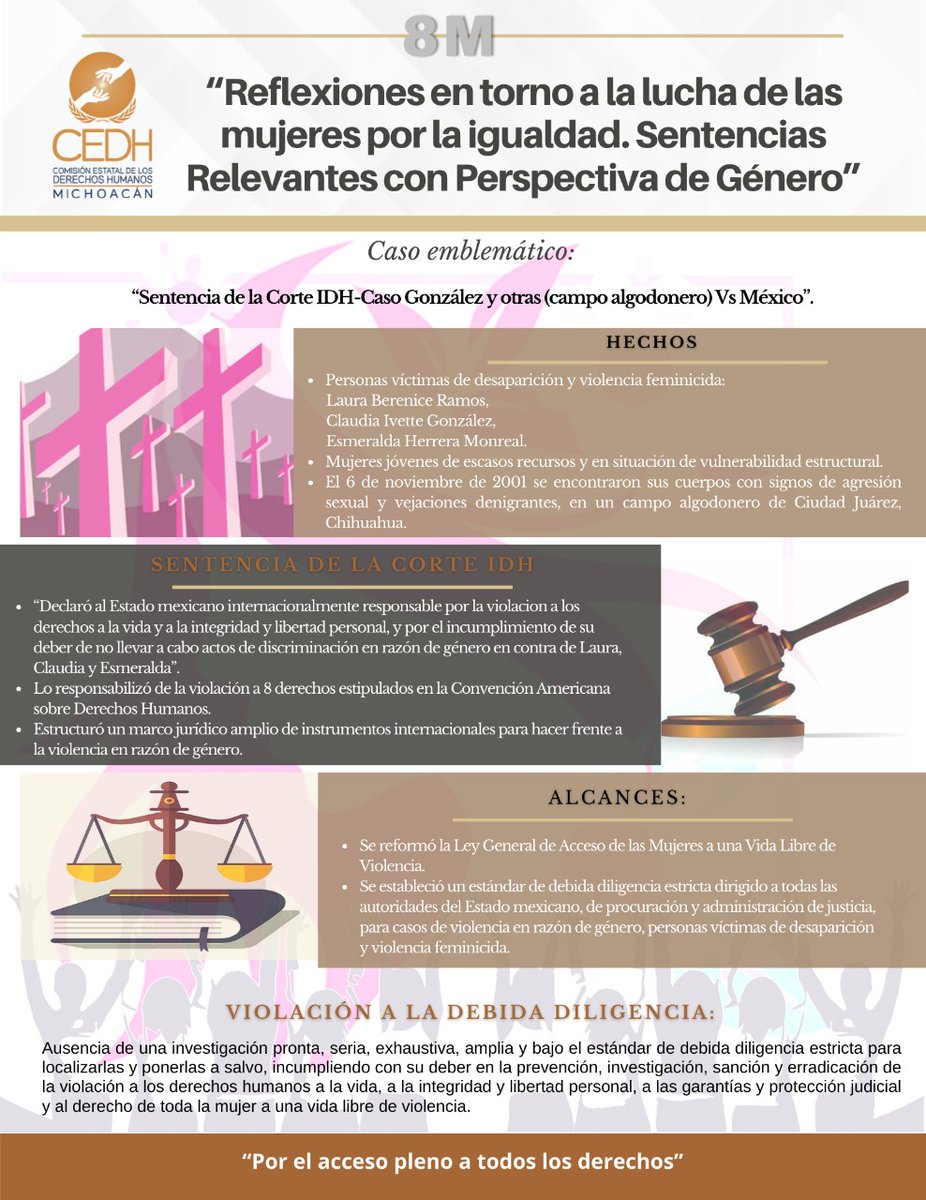 CEDHMichoacan's tweet photo. "Reflexiones en torno a la lucha de las mujeres por la igualdad. Sentencias Relevantes con Perspectiva de Género" 

#PorElAcessoPlenoATodosLosDerechos https://t.co/HZUjZfZOnQ
