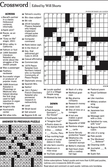 Bob Lemieux (@deanartsci) on Twitter photo Today's <a href="/nytimes/">The New York Times</a> crossword: Who is 38 across ?? <a href="/WaterlooSci/">Waterloo Science</a> <a href="/NobelPrize/">The Nobel Prize</a> <a href="/NobelWomen/">Nobel Women</a> Today's <a href="/nytimes/">The New York Times</a> crossword: Who is 38 across ?? <a href="/WaterlooSci/">Waterloo Science</a> <a href="/NobelPrize/">The Nobel Prize</a> <a href="/NobelWomen/">Nobel Women</a>