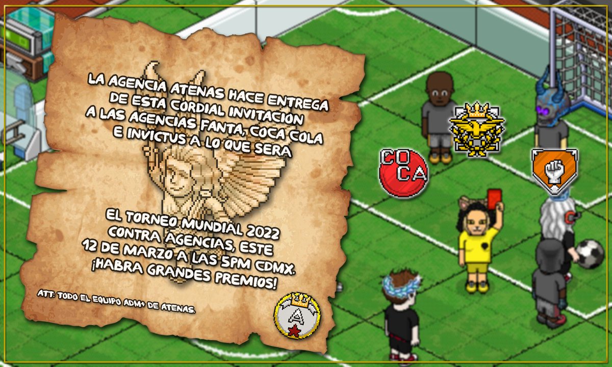 ⭐TORNEO MUNDIAL DE FÚTBOL 2022. ⭐

<a href="/FantaHabbo/">AGENCIA FANTA HABBO🧡</a> @ES_AInvictus <a href="/habbo_coca/">❤️⭐COCA COLA⭐❤️</a>