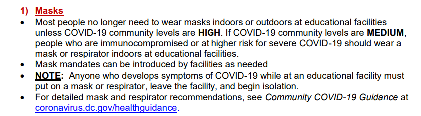 DC has lifted its school mask mandate, though in such a way that it automatically snaps back when CDC's arbitrary "high" threshold is reached.

coronavirus.dc.gov/sites/default/…