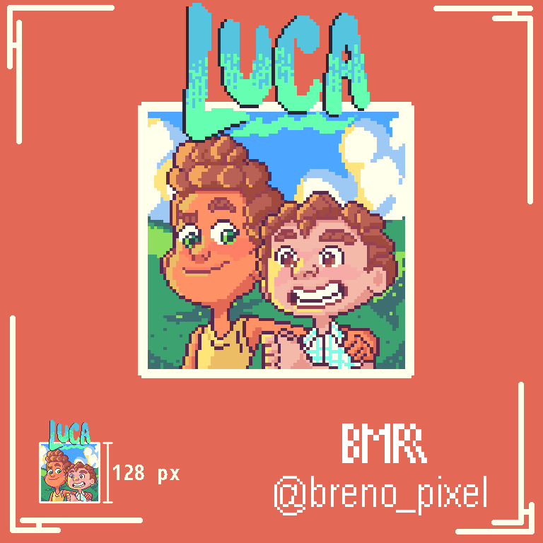 breno_pixel's tweet photo. Assisti a animação Luca da #Disney esse fim de semana e resolvi fazer essa arte para homenageá-la. Que história linda!
I watched the animation Luca from #Disney this weekend and decided to make this art to honor her! What a beautiful story!
#pixelart #pixelartist #aseprite https://t.co/QxyPbNLvor