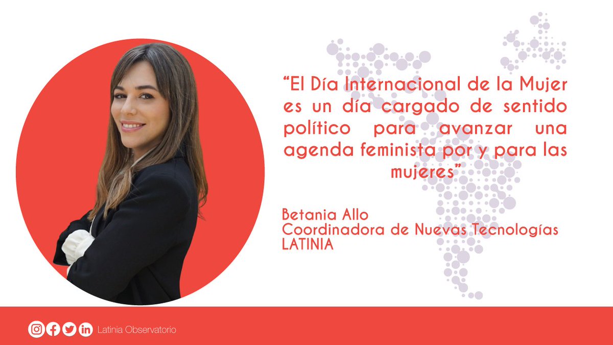 InfoLatinia's tweet photo. #DiaInternacionalDeLaMujer Es imprescindible la participación activa de la mujer en la toma de decisiones y la respuesta humanitaria en tiempos de conflicto. Conoce a nuestra Coordinadora de Nuevas Tecnologías @BetaniaAllo. #SomosLatinia https://t.co/bQv57i1CfN