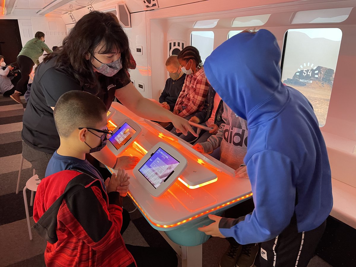 smith_station's tweet photo. Day 1 aboard the @LearningUNDFTD Explorer Lab was a success! This week our students will work together to solve engineering design challenges as they design and drive their own Mars rover across the surface of Mars. https://t.co/K0pOYnxfWE