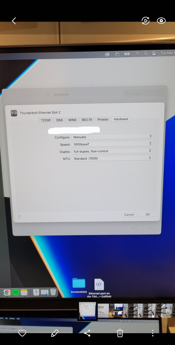 m1maxprocinema's tweet photo. Added ethernet to my @CalDigit #ts4 for my @apple #m1max and w/ help of CalDigit's manual instructions (see settings picture), this thing flys and all funneled through the single Thunderbolt 4 cable! It's somehow faster using the dock after two tests, I don't know how but it is. https://t.co/DctTqjEBde