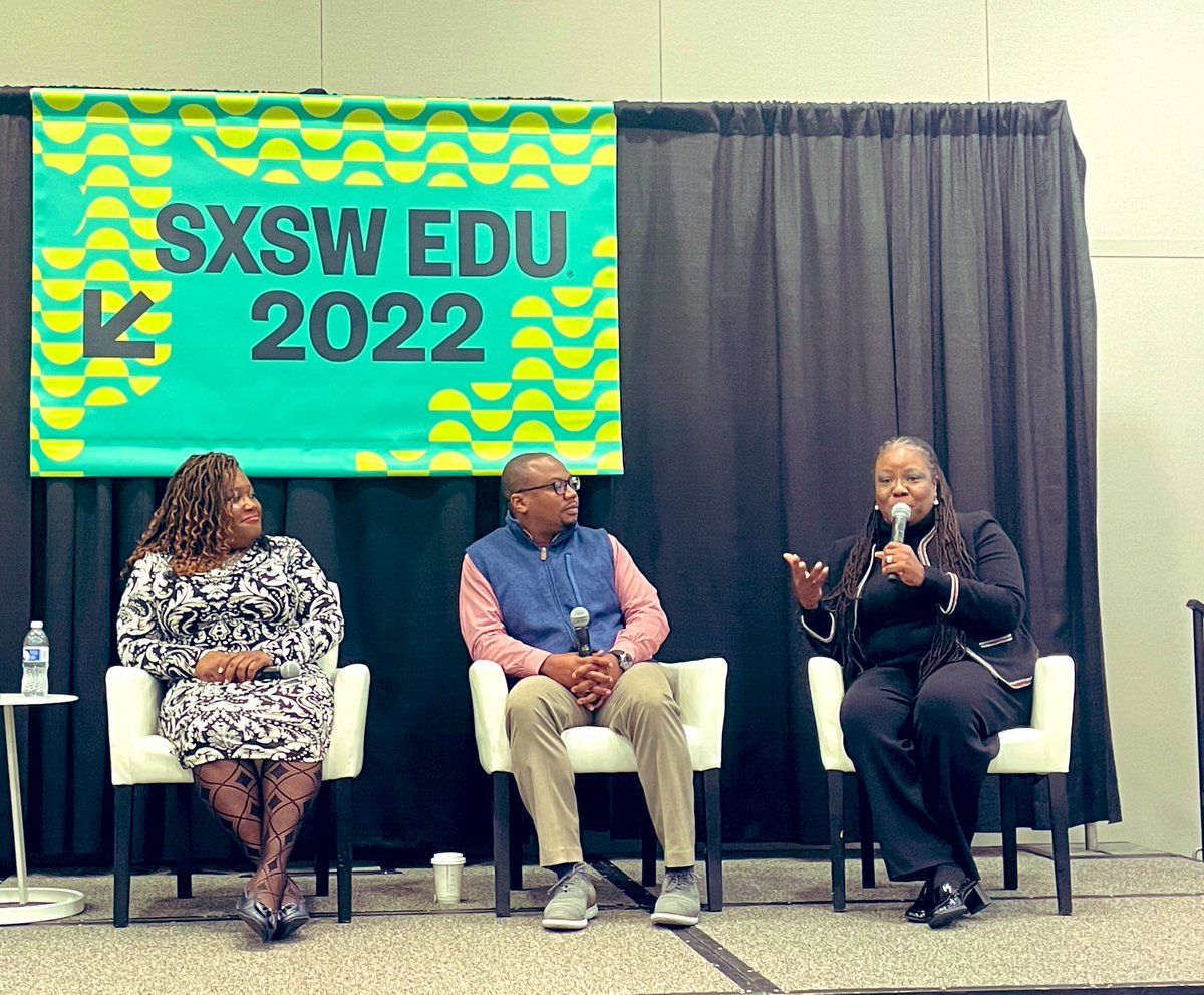 We need to "integrate Afrofuturism into technology  &amp; #studentsuccess to re-imagine #HBCUDigitalSuccess," says CCA's President, Dr. Yolanda Watson Spiva (<a href="/CCAPrezYolanda/">Dr. Yolanda Watson Spiva</a>) at <a href="/SXSWEDU/">SXSW EDU</a>.