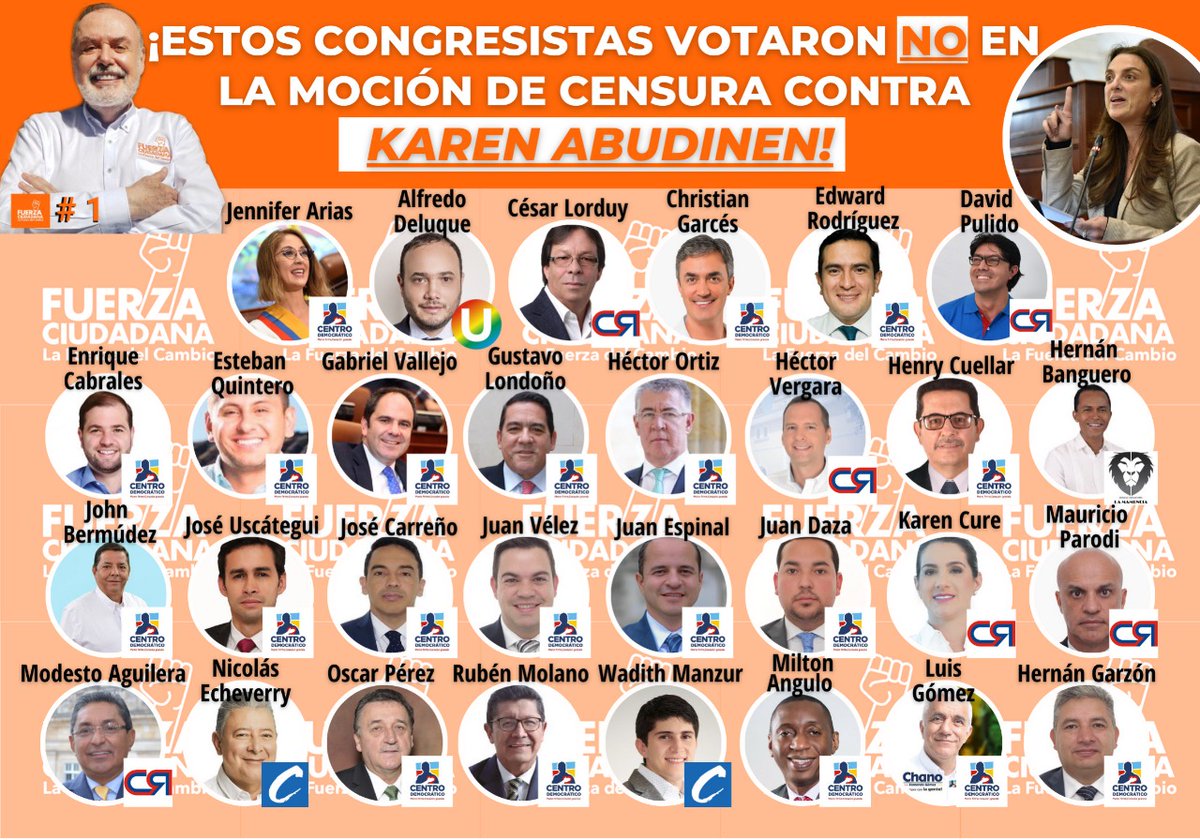 Estos fueron los representantes a la Cámara que respaldaron a Karen Abudinen por el escándalo de Centros Poblados, un caso de corrupción donde se perdieron más de $100.000 millones, y dejó sin internet a miles de niños en el momento más difícil de la pandemia. 

RT