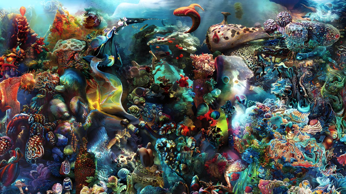 MetaMushrooms's tweet photo. 🍄Underwater Fantasy is now listed!
0.25 $ETH 
@foundation 
In an underwater fantasy world, the sky is always cloudy, and it rains often. The ocean is a deep blue, and the sun never shines. The water is so clear that you can see all the way to the bottom. https://t.co/bjfwDRdNQA