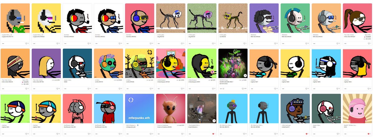 <a href="/Pixelmfers/">pixel mfersᵐᶠᵉʳ</a> Oh yeah, I have a sickness, here’s just a sampling 😂 

<a href="/cryptomfers_nft/">cryptomfers</a> 
<a href="/xmfers/">xmfers</a> 
<a href="/mferbots/">mferbots</a> 
<a href="/Mfer_Chicks/">Mfer Chicks</a> 
#mphers <a href="/sartocheap_nft/">sartocheap</a> 
<a href="/MferSimpson/">mfersimpson</a> 
<a href="/rektmfer/">rektmfer</a> 
@deadmfers 
@PunkMfers 
@0x_mfers