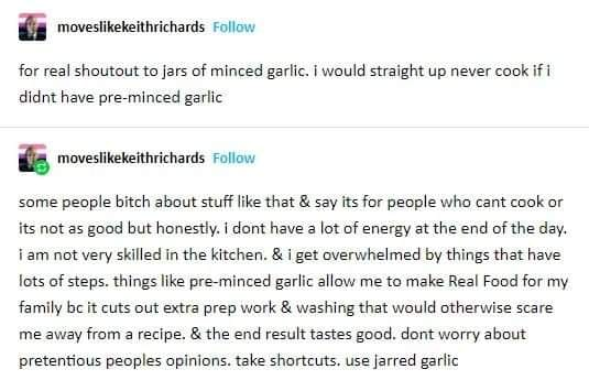 AndDinners's tweet photo. Deserves to be said again.  Use pre-minced.  Use dried herbs.  Use box broth and canned soups.  Just cook. https://t.co/rl76T7c2Oa