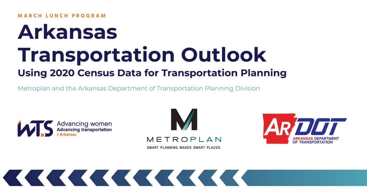 Join us next week! WTS Arkansas is hosting our March Lunch Program, Arkansas Transportation Outlook, Using 2020 Census Data for Transportation, featuring <a href="/Metroplan/">Metroplan</a> &amp; <a href="/myARDOT/">Arkansas Department of Transportation</a>. Sign up &amp; join us on Mar. 17 at the Capital Hotel in Little Rock! #WeAreWTS
bit.ly/3KfgtuT