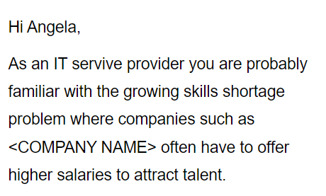 goaliegirl's tweet photo. Hi, I'm an IT servive provider at <COMPANY NAME>

#emailmarketingfail https://t.co/9j0E8MRSoy