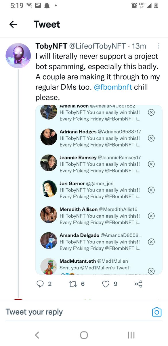 fbombnft's tweet photo. 🚨 Spam Alert 🚨

We have become aware that there is a bot posing as F-Bomb that is spamming peoples dms. 

WE WILL NOT DM YOU, DO NOT REPLY TO THESE MESSAGES!!

We apologize for the harassment and are working to have this resolved. https://t.co/6qs8prGf70