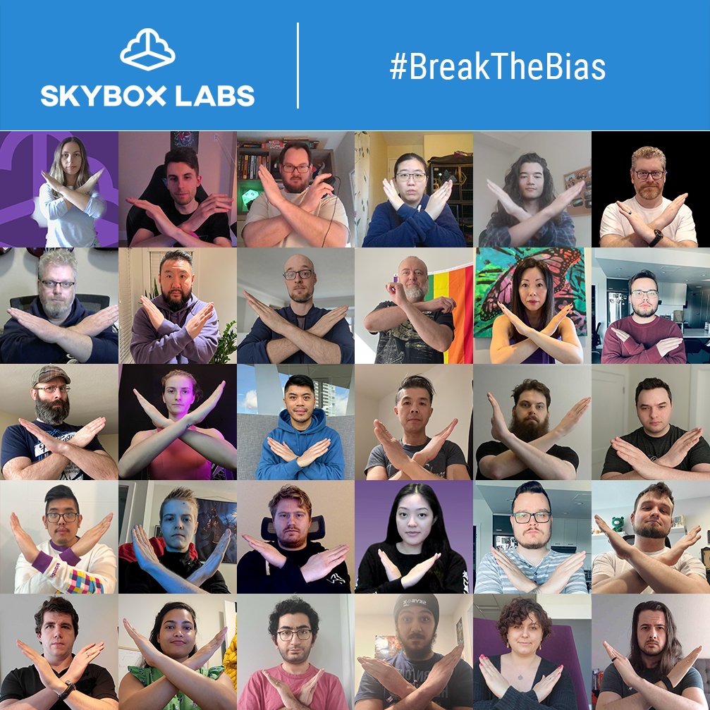 Happy #InternationalWomensDay from all of us at SkyBox Labs! The theme for #IWD2022 is #BreakTheBias. The arms crossed pose represents our commitment to calling out bias, smashing stereotypes, breaking inequality, and rejecting discrimination. More info: internationalwomensday.com/theme