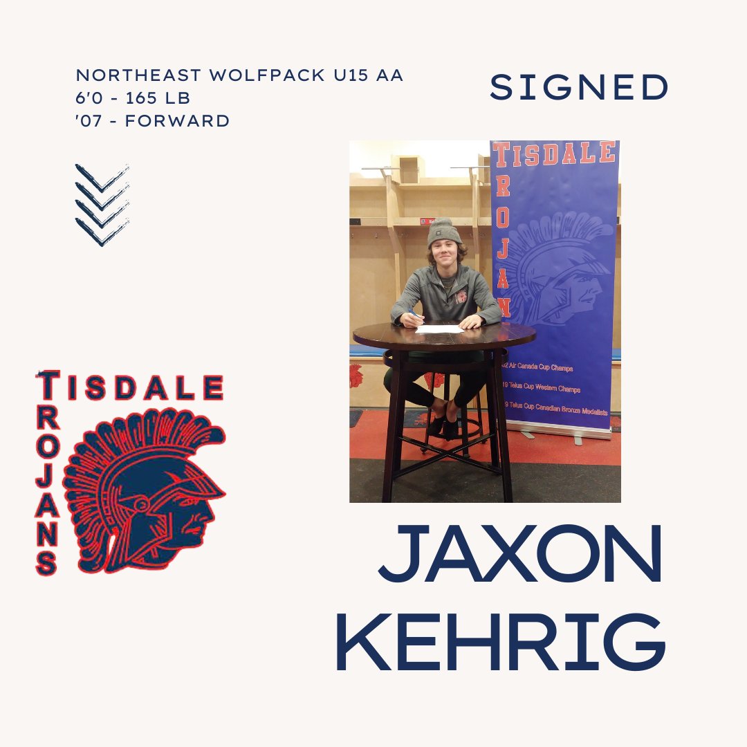 @NEWolfpack Forward Jaxon Kehrig has signed with the #TisdaleTrojans for the 2022-23 season!

Welcome to the Trojans, Jaxon and family!