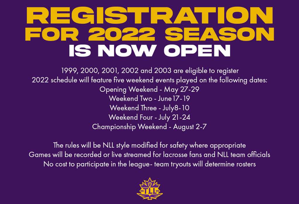 Want to play in the  Tewaaraton Lacrosse League in 2022? Register now!

 bit.ly/3KfWTPa  #TLL