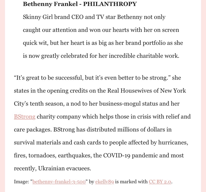 BAHScompany's tweet photo. Celebrating @Bethenny 
#InternationalWomensDay https://t.co/gQhtOzfzhf