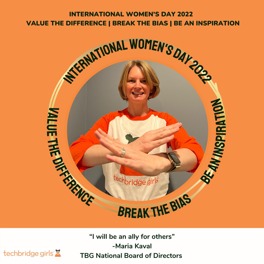 techbridgegirls's tweet photo. Let's #breakthebias! Gender bias is a barrier halting society’s progress towards equality. Join us in calling out gender bias, stereotypes and discrimination. Thank you to Board Members @KavalMaria and Nicole Grogan for participating in this conversation #InternationalWomensDay https://t.co/g1bKnIQc7y