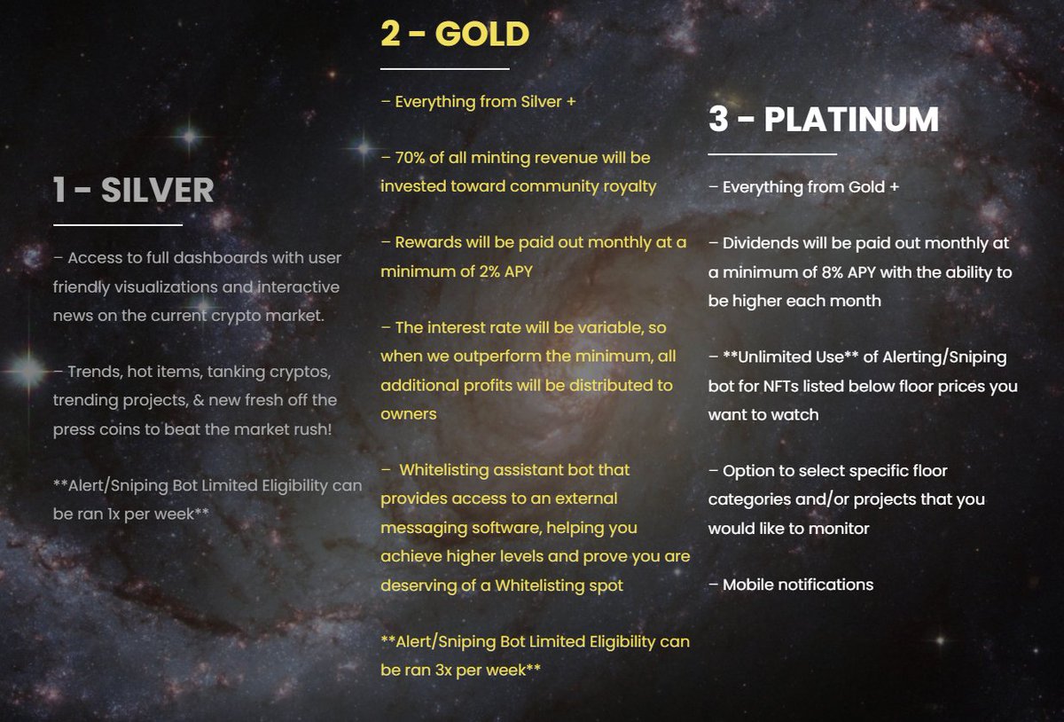 iEarning_Bot's tweet image. Utility update for all iEarning Bots! Lvl determined by NFT rarity! Everyone now receives SNIPER BOT access and GOLD &amp;amp; PLATINUM receive DIVIDEND AIRDROPS +more!

#Solana #SolanaAirdrop #NFTs #NFTGiveaway #cryptocurrency #cryptotrading #AI #Airdrops #Bot #money #passiveincome #win