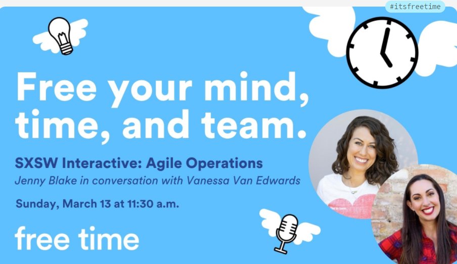rohitbhargava's tweet image. Have some #freetime? @jenny_blake will be hosting an interactive session, and chat with @vvanedwards about creating that elusive free time! Check out this and @Non_Obvious&apos; curated list of the top 75 must see #SXSW sessions: nonobvious.com/sxsw #instantknowledge #itsfreetime