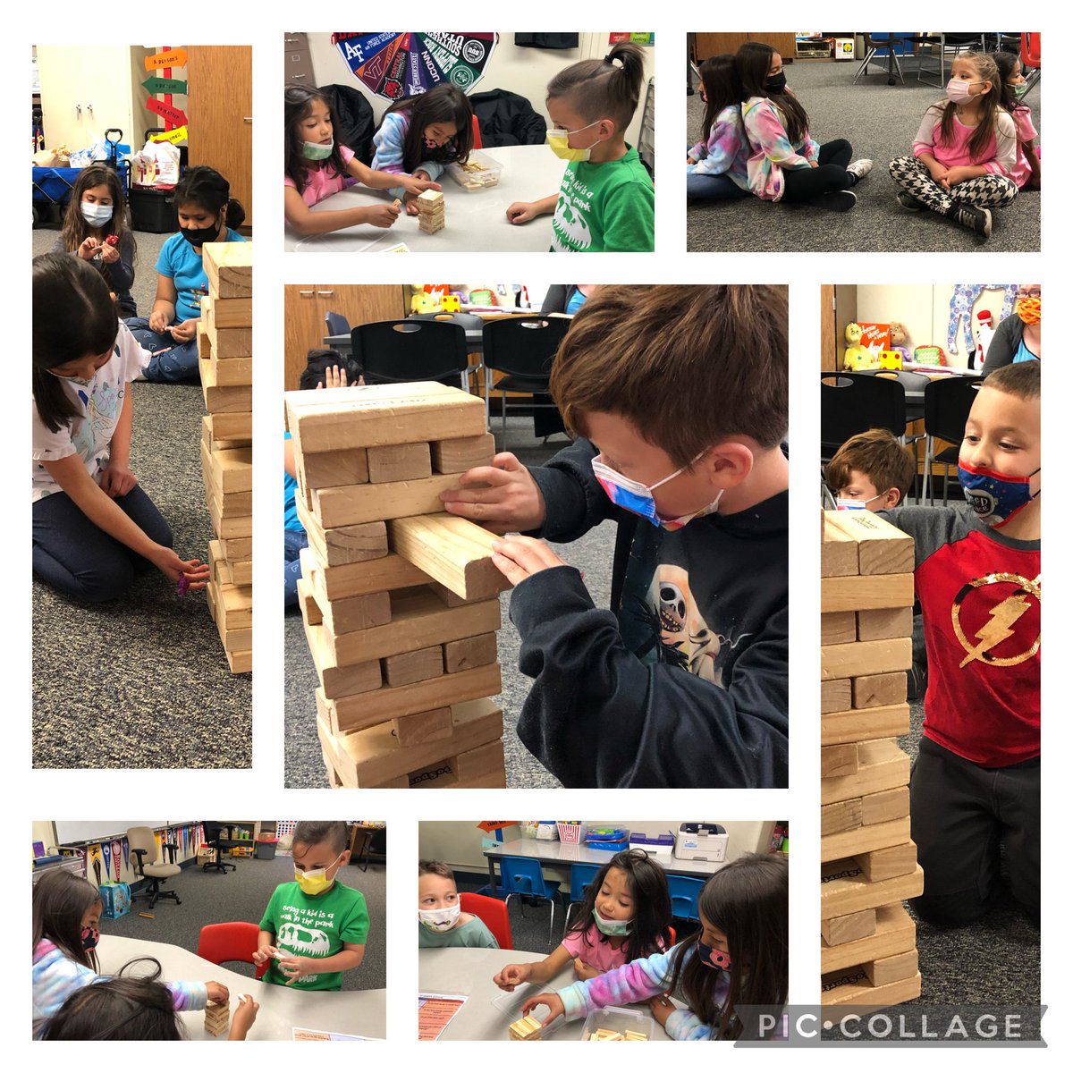 AniavesAmanda's tweet photo. 1st Graders did a lesson on working together as they built Jenga towers and they shared their thoughts on several topics after each block was successfully removed. #HUSDPremier #HemetLearnsTogether #husdtogetheragain @HUSDSchoolCouns https://t.co/srjKtyGnMO