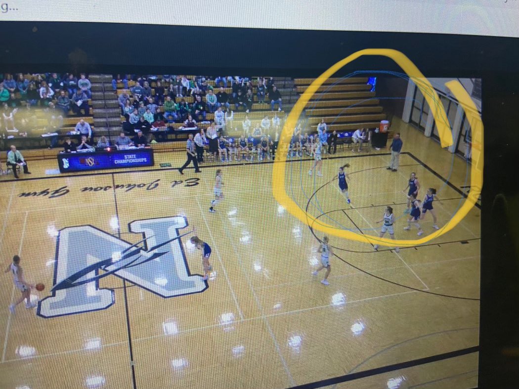 RachelAnn_94's tweet photo. Check out Wynot’s head girls coach in the first round of the girls state tournament against Falls City Sacred Heart. Did the coaches box get relocated for Class D? Refs found no problem with it. #6thmanorwoman #takeaseat #coachesbox https://t.co/oTiQM64aRx