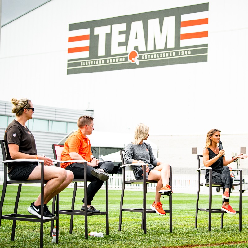 Browns's tweet photo. Happy #InternationalWomensDay to the incredible women that help make it all possible!
