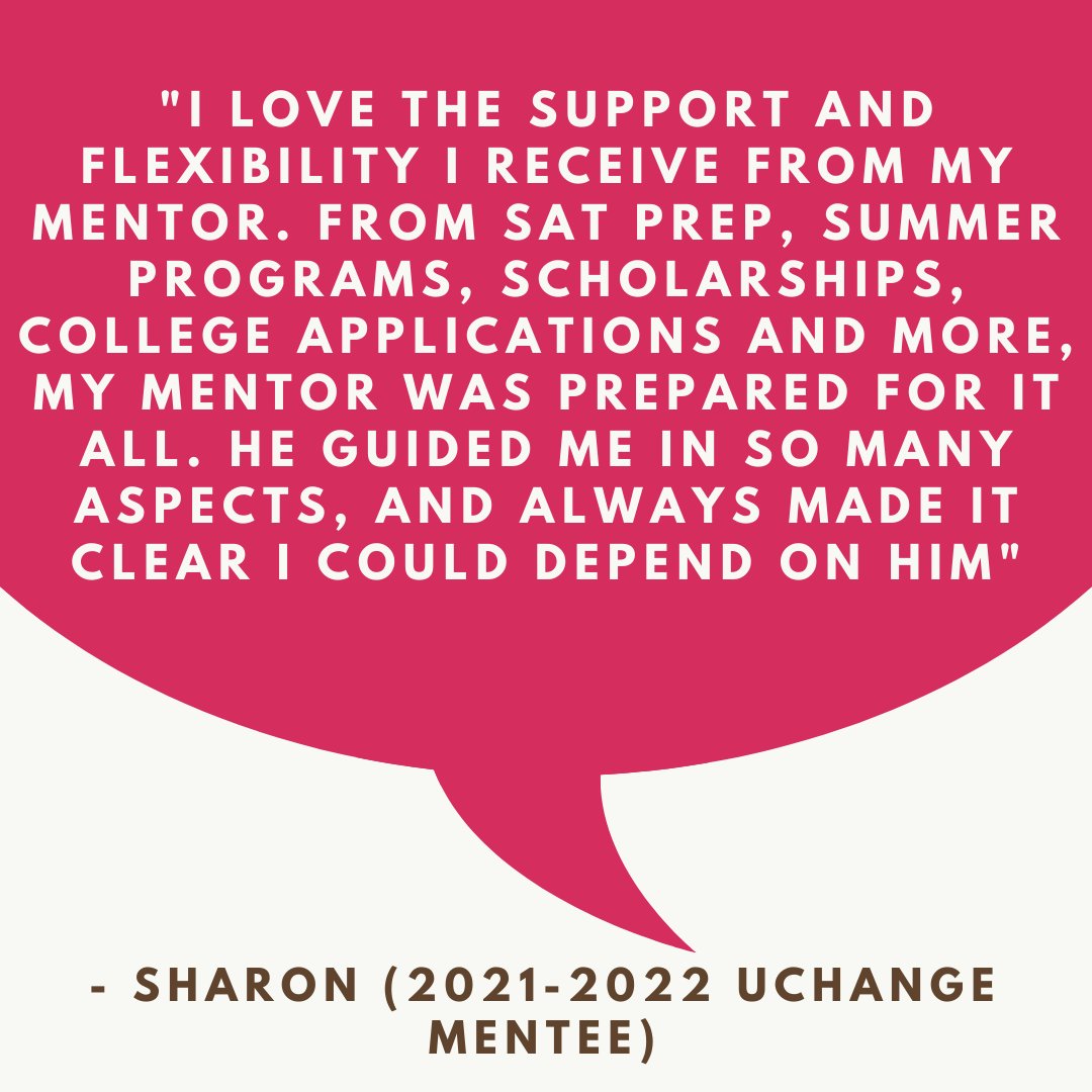 uchangescholars's tweet photo. Interested in being a UChange Scholars mentee? Here's what a mentee from our most recent cohort had to say about the organization. The interest form is in our bio 📝 https://t.co/jIXM9N9D7V