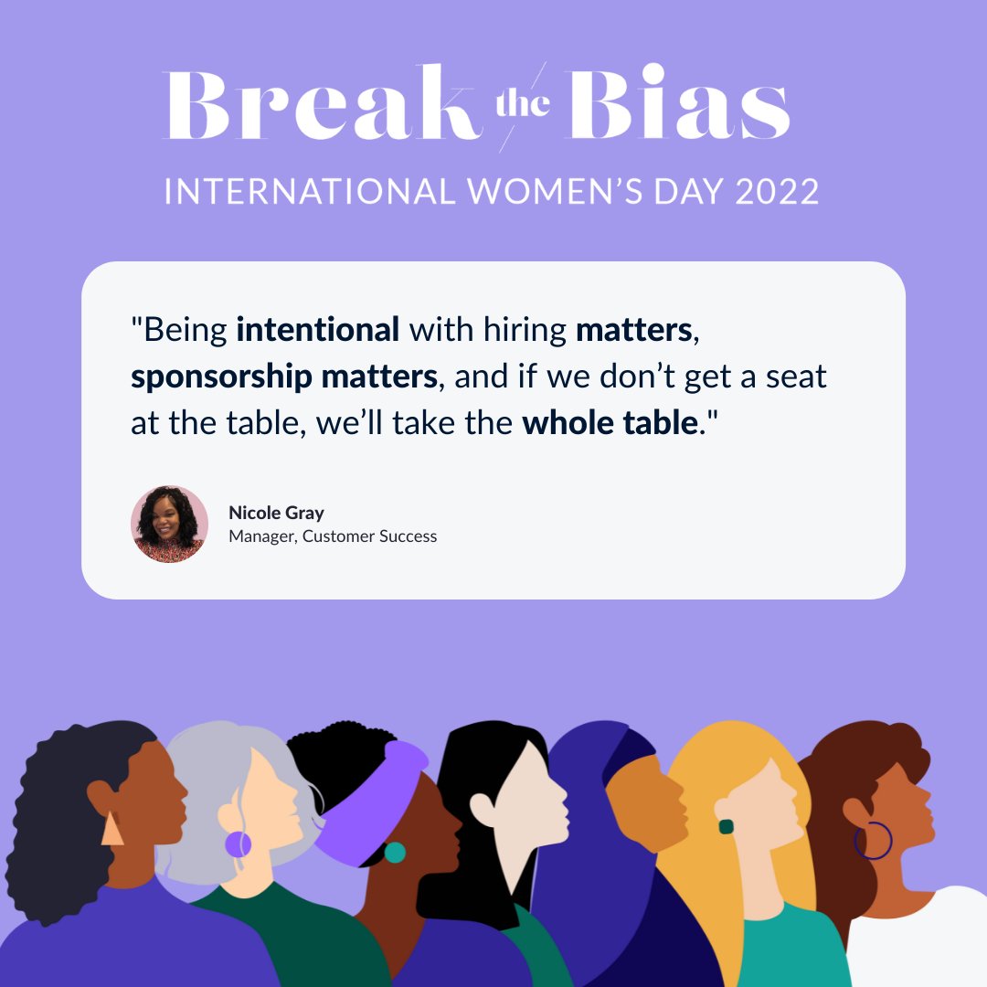 Zoom's tweet photo. "Being intentional with hiring matters, sponsorship matters, and if we don’t get a seat at the table, we’ll take the whole table." #IWD https://t.co/0c6nbIsiP1