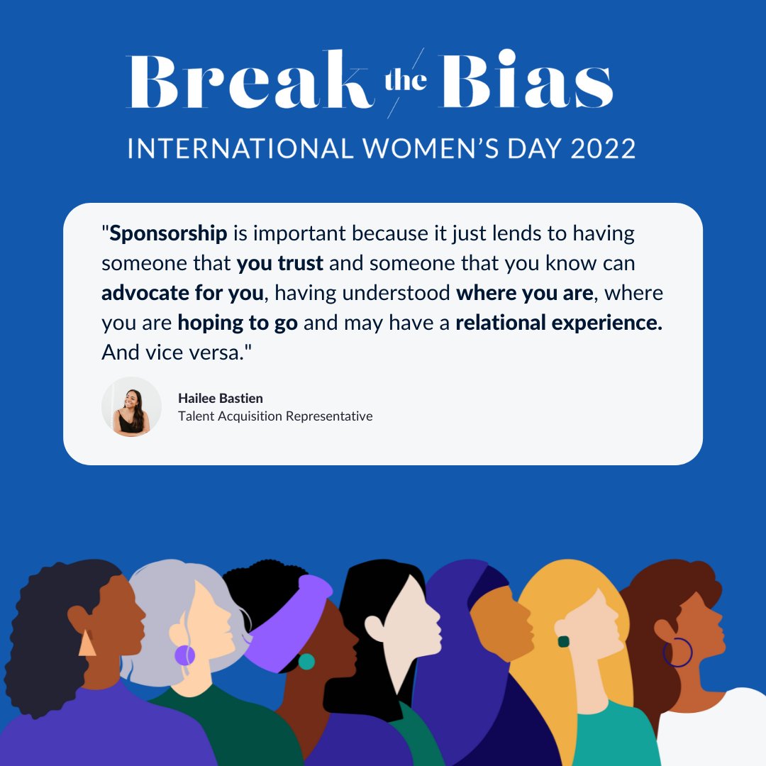 Zoom's tweet photo. "Sponsorship is important because it just lends to having someone that you trust and someone that you know can advocate for you, having understood where you are, where you are hoping to go and may have a relational experience. And vice versa." #IWD https://t.co/4WTiRrwsbB