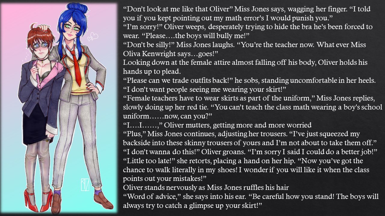 GenderPlay Books on X: Teacher & Student Role Swap #forcedfeminization  #tgcaptions #tgtf #roleswap #clothesswap #crossdressing #genderswap  #genderplaybooks #tgstory #bodyswap t.cowFCOhaLBek  X