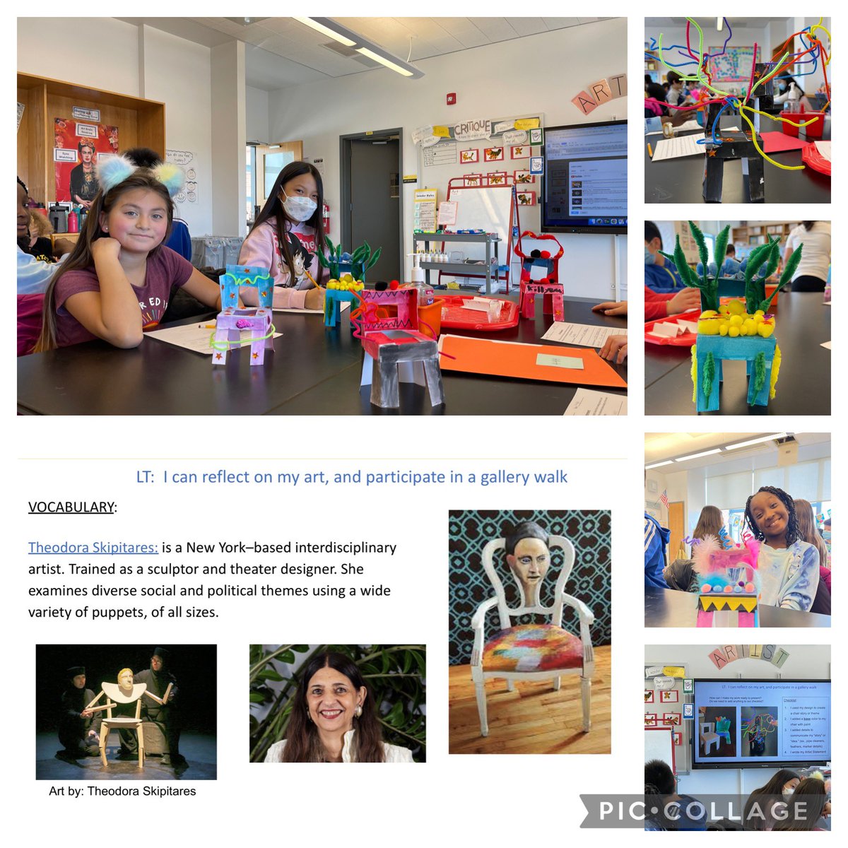 ps376q's tweet photo. #HappyInternationalWomensDay Girls are empowered by sharing their stories through designing chairs based on the work of Theodora Skipitares. @NYCSchools @DOEChancellor @D26Team https://t.co/ORyoTlL0XU