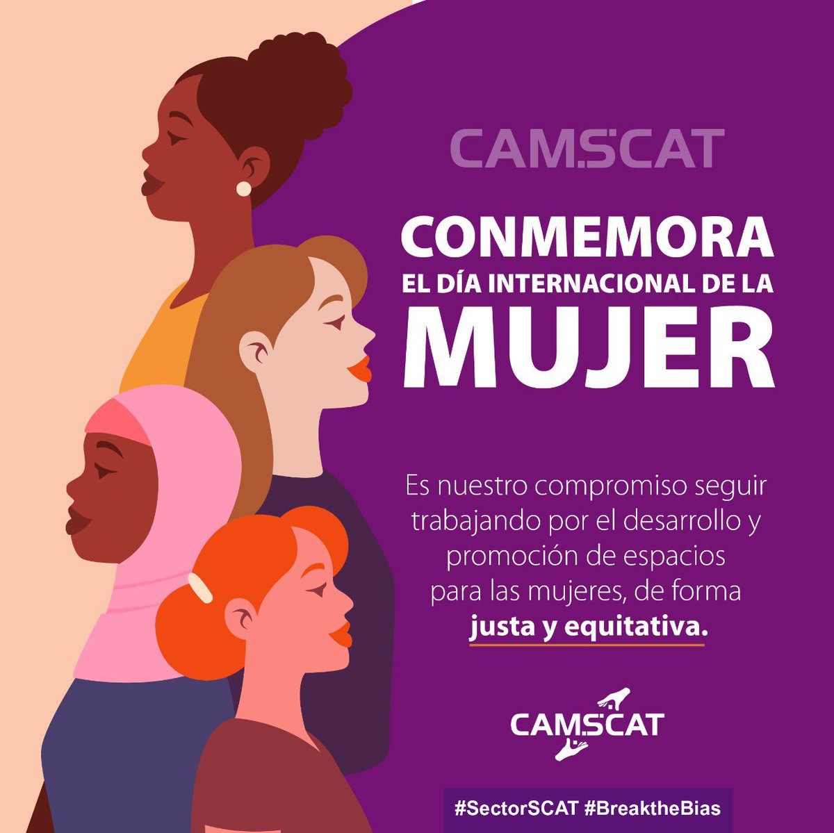 CamSCATCR's tweet photo. En el marco del del Día Internacional de la Mujer, CAMSCAT, se une a la conmemoración de las victorias y reinvidicaciones históricas de las mujeres.

El compromiso de la sociedad debe reflejarse en iniciativas que fomenten una sociedad más justa y de mayor bienestar. #IWD2022 https://t.co/panId20Vn9