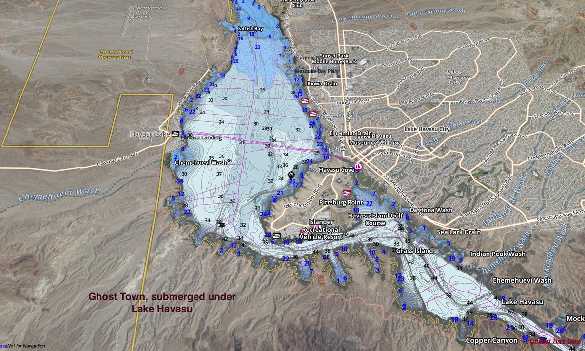 Lake Havasu Boating + Fishing Map by i-Boating (http://fishing-app.gpsnauticalcharts.com)
