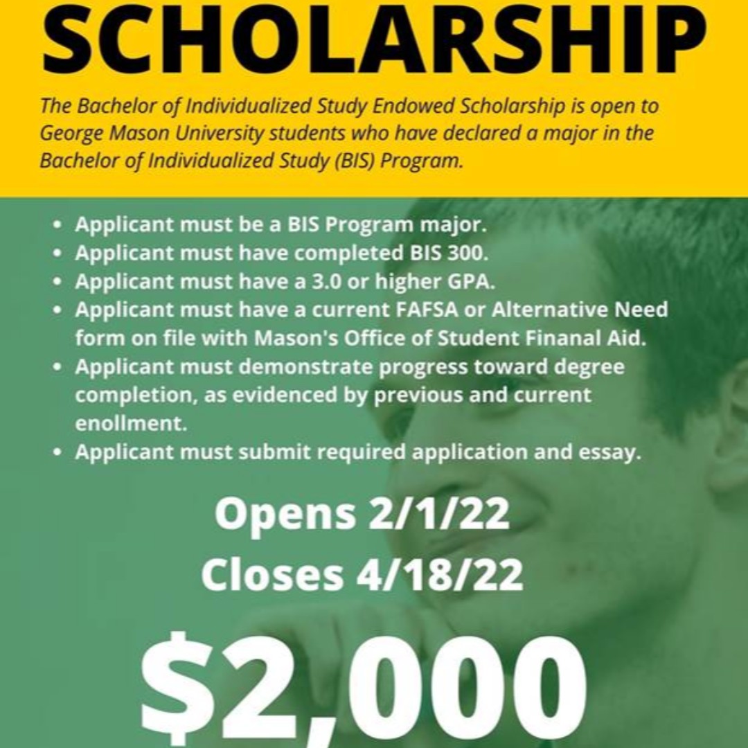 The application for the Jack Fahey Giving Back Scholarship is now open to BIS students! This is a $2,000 scholarship in which the recipient will be selected near the end of the spring 22 semester. To be eligible for this scholarship you must maintain enrollment and GPA minimums.