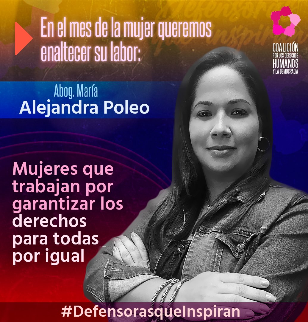 Coalicion_ddhh's tweet photo. En el día internacional de la mujer queremos resaltar a nuestras mujeres defensoras de derechos humanos que trabajan por la igualdad de género.

“Ser mujer en el primer mundo es difícil pero serlo en el resto del mundo es heroico”

@malejps

#Defensorasqueinspiran https://t.co/7G9DilsGdG