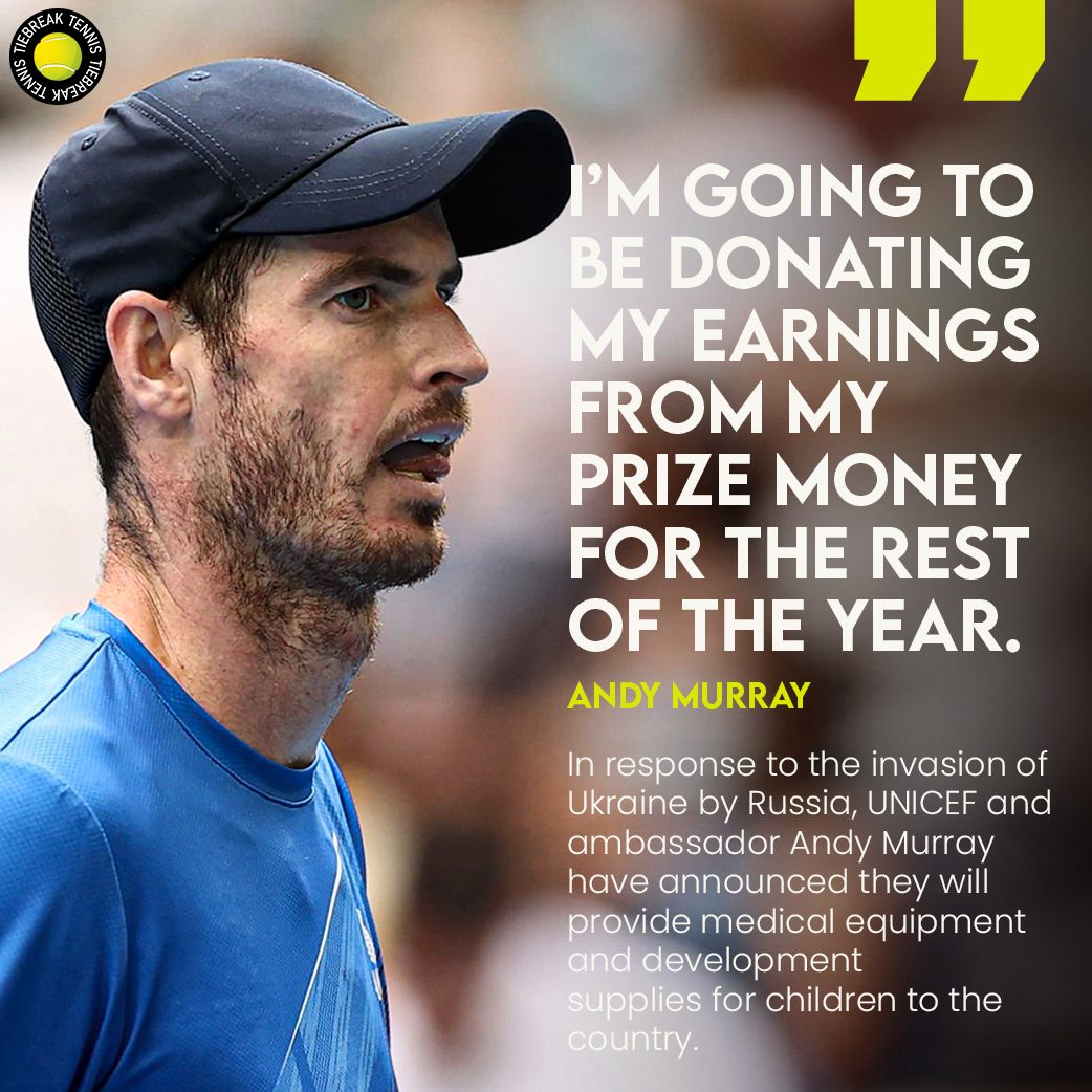 Tiebreak Tennis on X: A classy move, @andy_murray 👏🙏 #andymurray #murray  #tiebreaktennis #UkraineRussianWar #Ukraine @UNICEF @UNICEFCZ #UNICEF   / X