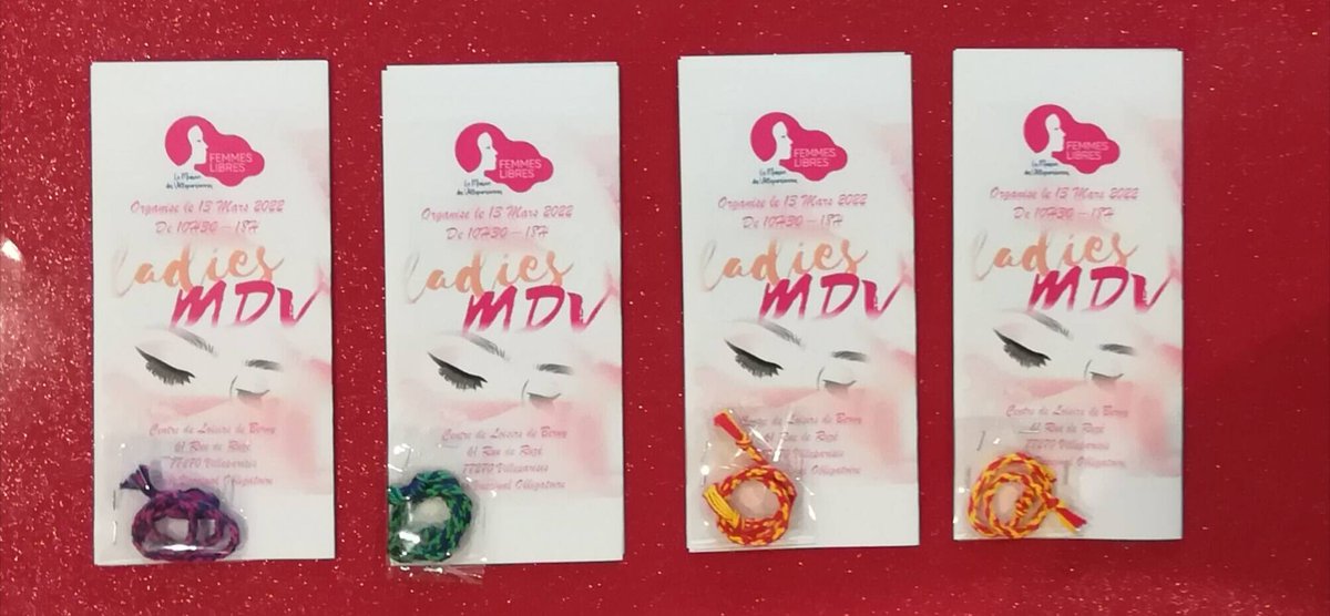 FemmesLibresMDV's tweet photo. #8mars Toutes les bénévoles de l'association vous ont confectionné avec amour des bracelets brésiliens❤️. Direction la gare #villeparisis entre 6h et 8h ce matin!
Prenez soin de vous et n'oubliez pas nous sommes toutes des supers femmes ! 
#8mars #DroitsDesFemmes https://t.co/eMIEIfffHC