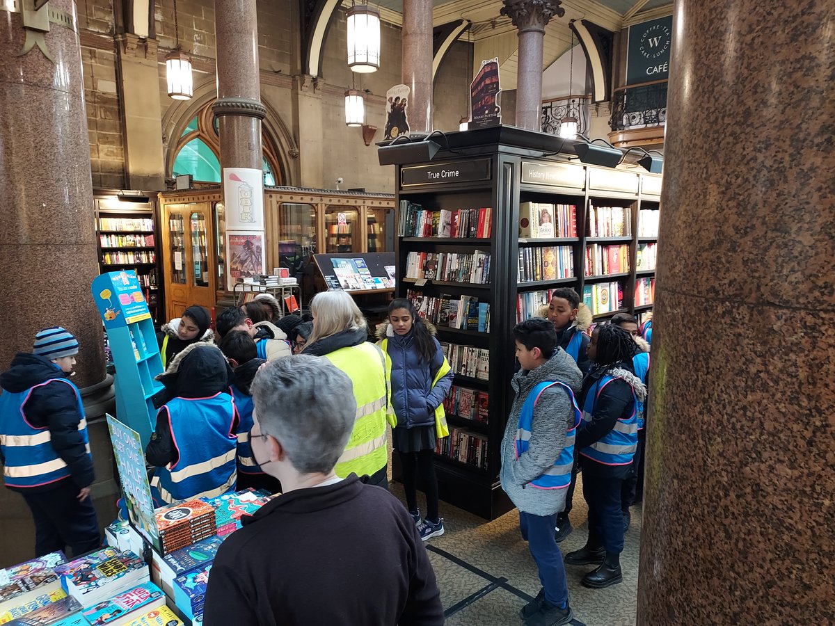 EnglishDixonsMN's tweet photo. @DMN_Y6 were the second Year group to visit the beautiful @WaterstonesBD1 as part of our #WorldBookDay celebrations. We came, we saw, we used our vouchers to get a free book! #Achievement @dixonsmnp https://t.co/WPzkWZd2U4