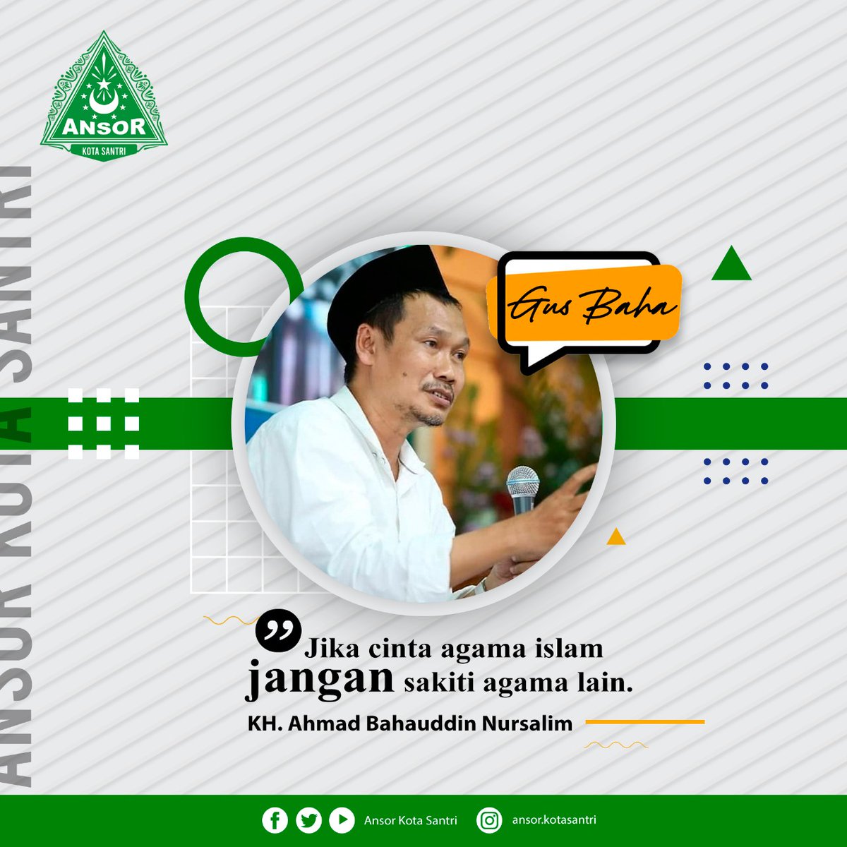 ansorkotasantri's tweet photo. "Jika cinta agama Islam, maka jangan pernah menyakiti agama lain". 

Gus Baha

Ikuti juga informasi dari kami melalui akun-akun dibawah ini:

https://t.co/0B6VpnL5ZR

#AnsorKotaSantri https://t.co/lX0Dvom2mC
