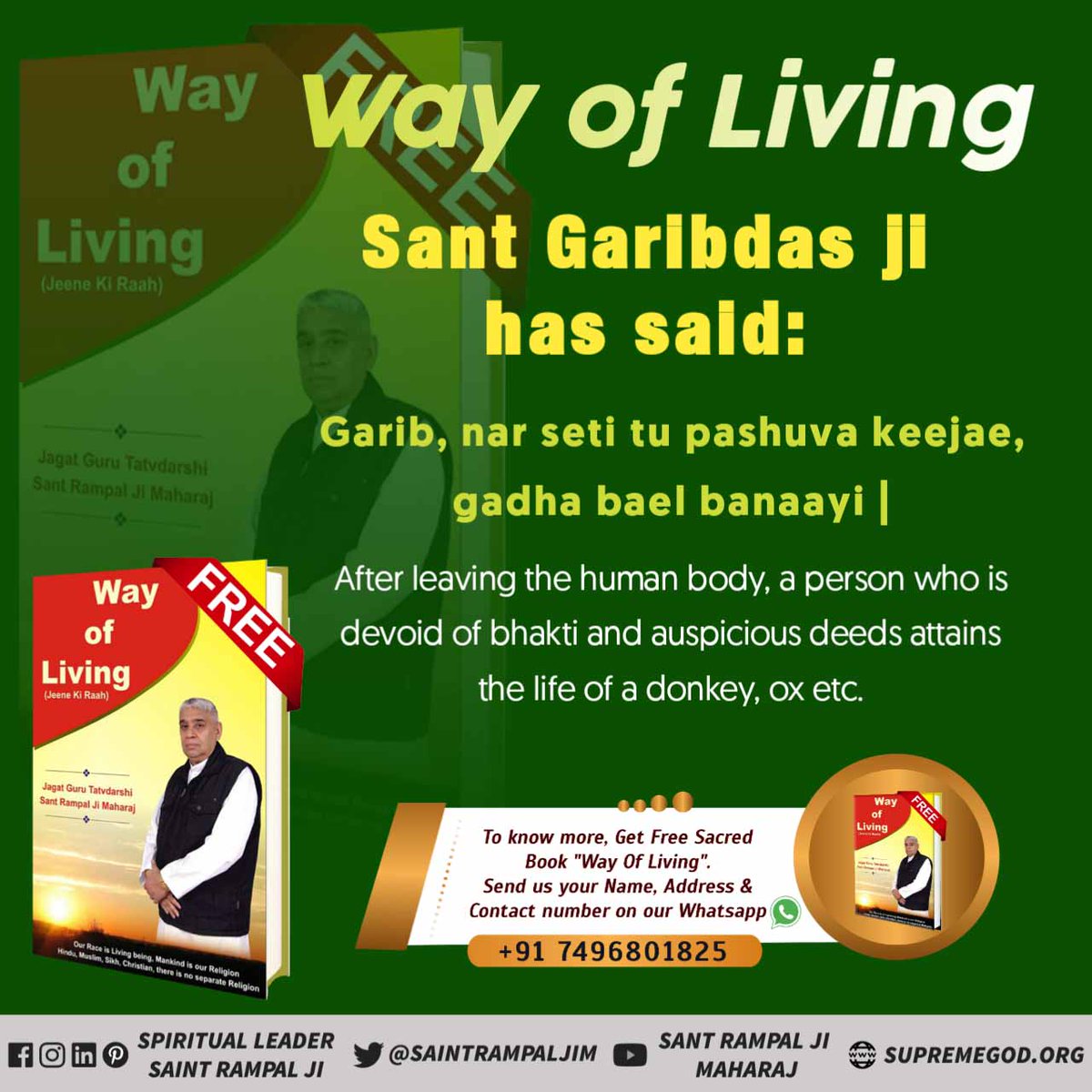 NeelamS95057926's tweet photo. AUDIO BOOK_  JEENE KI RAAH  
  CONTI NUE :- DEVIOD OF BHAKTI  AND AUSPICIOUS DEEDS  ATTAINS THE  LIFE OF DONKEY, OX ETC 
TO KNOW MORE PLEASE  DOWN LOAD  THE AUDIO BOOK  OF THE SACRED BOOK -  JEENE KI RAAH "  FROM  AN https://t.co/zfLYhHmGqY OF " SAINTV RAM PAL Jj MAHARAJ https://t.co/LJMqKu2f08