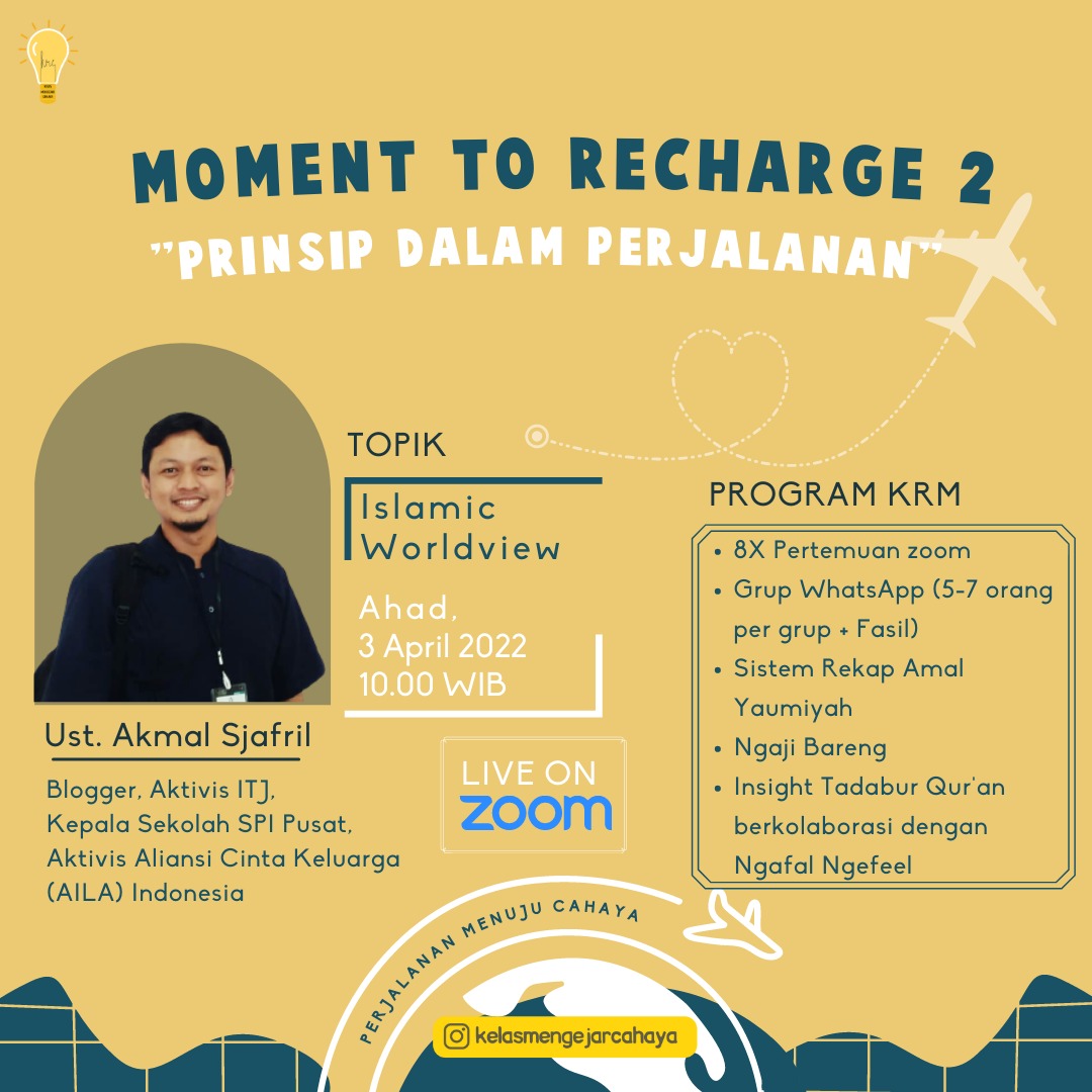 malakmalakmal's tweet photo. Jadikan Ramadhanmu seru dengan mendaftar KRM 2022 bersama Kelas Mengejar Cahaya di https://t.co/VzLqwf38V2. Insya Allah saya akan hadir juga, membahas #IslamicWorldview. https://t.co/BgXU5cbYLW