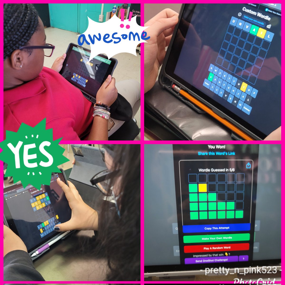 ac_educates's tweet image. We did a thing today...Yep, we played Wordle (classroom edition). They LOVED it ❤ They want to play again and it warms my heart. I think I may add another component to stretch their thinking 😍 #words #wordplay #ELAclass 
@courtwrightmr @lhmarrero @MrsPacilio